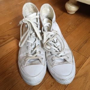 RARE Cream Canvas Converse High Tops